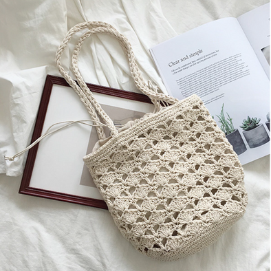 Elena Handbags Handmade Crochet Bucket Shoulder Bag