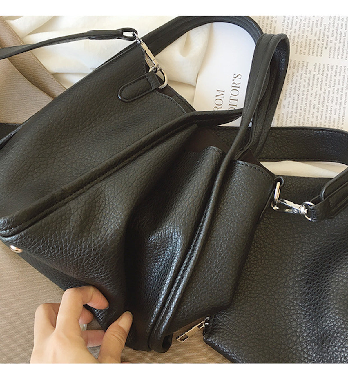 Ultra Soft Leather Bucket Bag