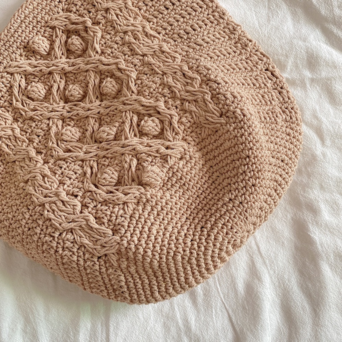 Handmade Cotton Knitted Shoulder Bucket Bag