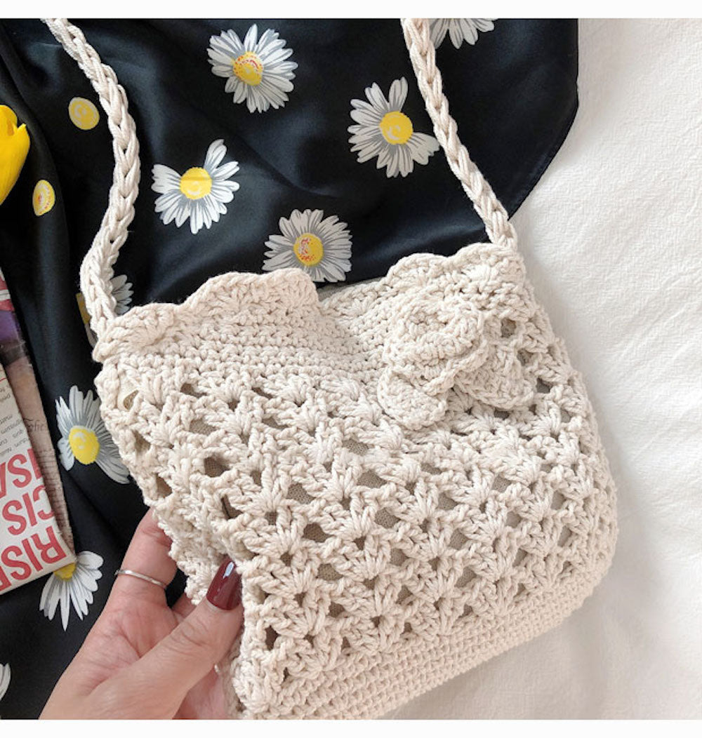 Buy Online High Quality, Unique Handmade Floral Crochet Mini Purse, Hand Woven Crossbody Bag, Cotton Purse, Amigurumi Shoulder Bag, Crossbody Bag - Elena Handbags