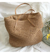 Buy Online High Quality, Unique Handmade Large Straw Woven Tote Bag with Leather Straps, Summer Bag, Everyday Shoulder Bag, Beach Bag - Elena Handbags