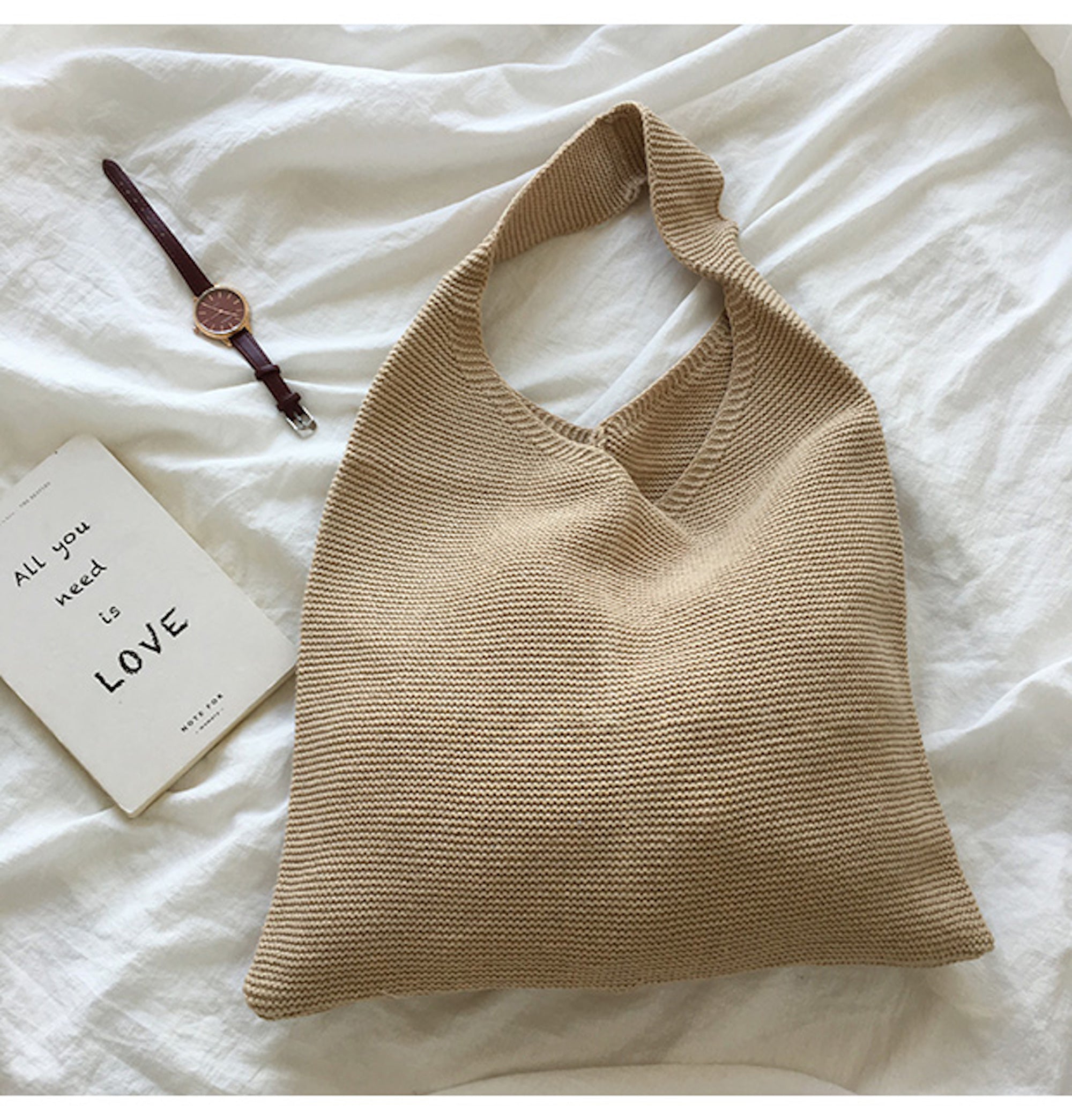 Buy Online High Quality, Unique Handmade Retro Cotton Knitted Shoulder Bag, Fashion Casual Bag, Handmade Gift for Her, Women's Hand Woven Bag - Elena Handbags