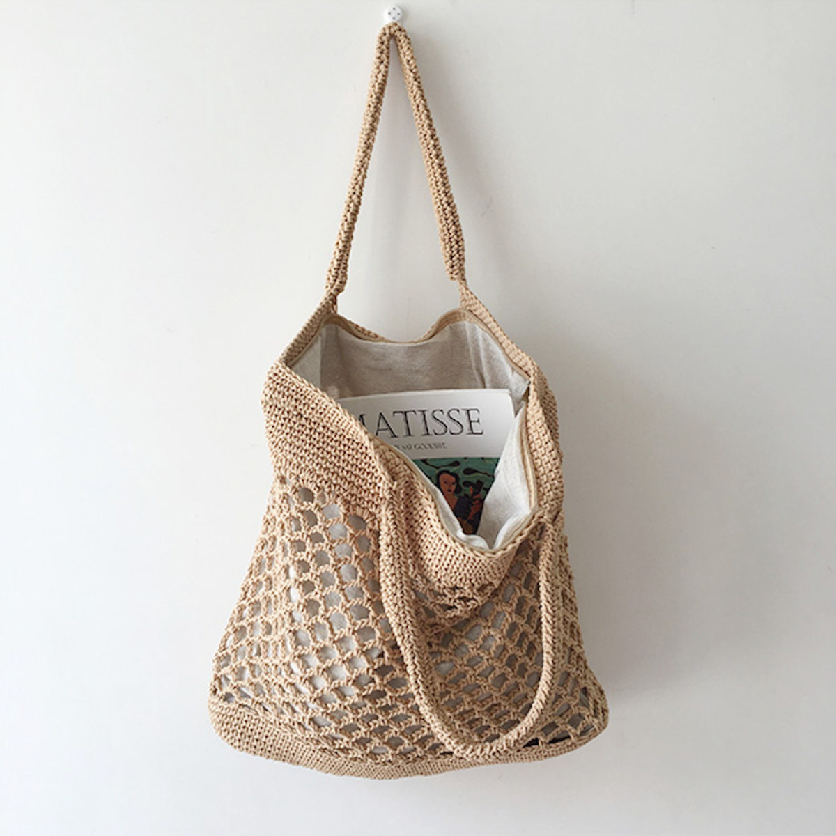 Retro Fish Net Cotton Knitted Shoulder Bag