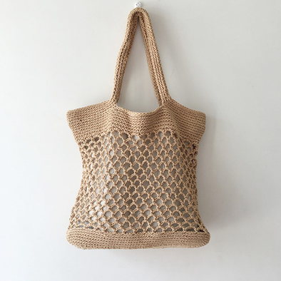 Elena Handbags Retro Fish Net Cotton Knitted Shoulder Bag