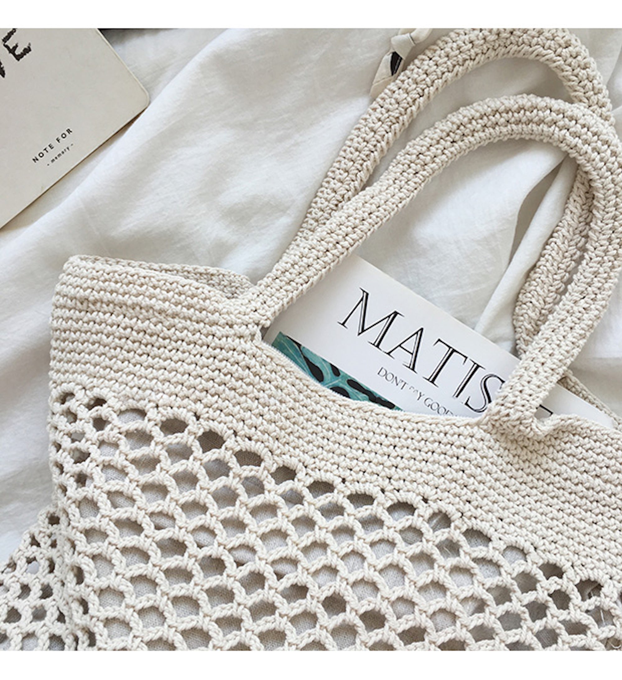 Buy Online High Quality, Unique Handmade Retro Fish Net Cotton Knitted Shoulder Bag, Hand Woven, Fashion Casual Bag, Gift for Her, Women's Woven Bag - Elena Handbags