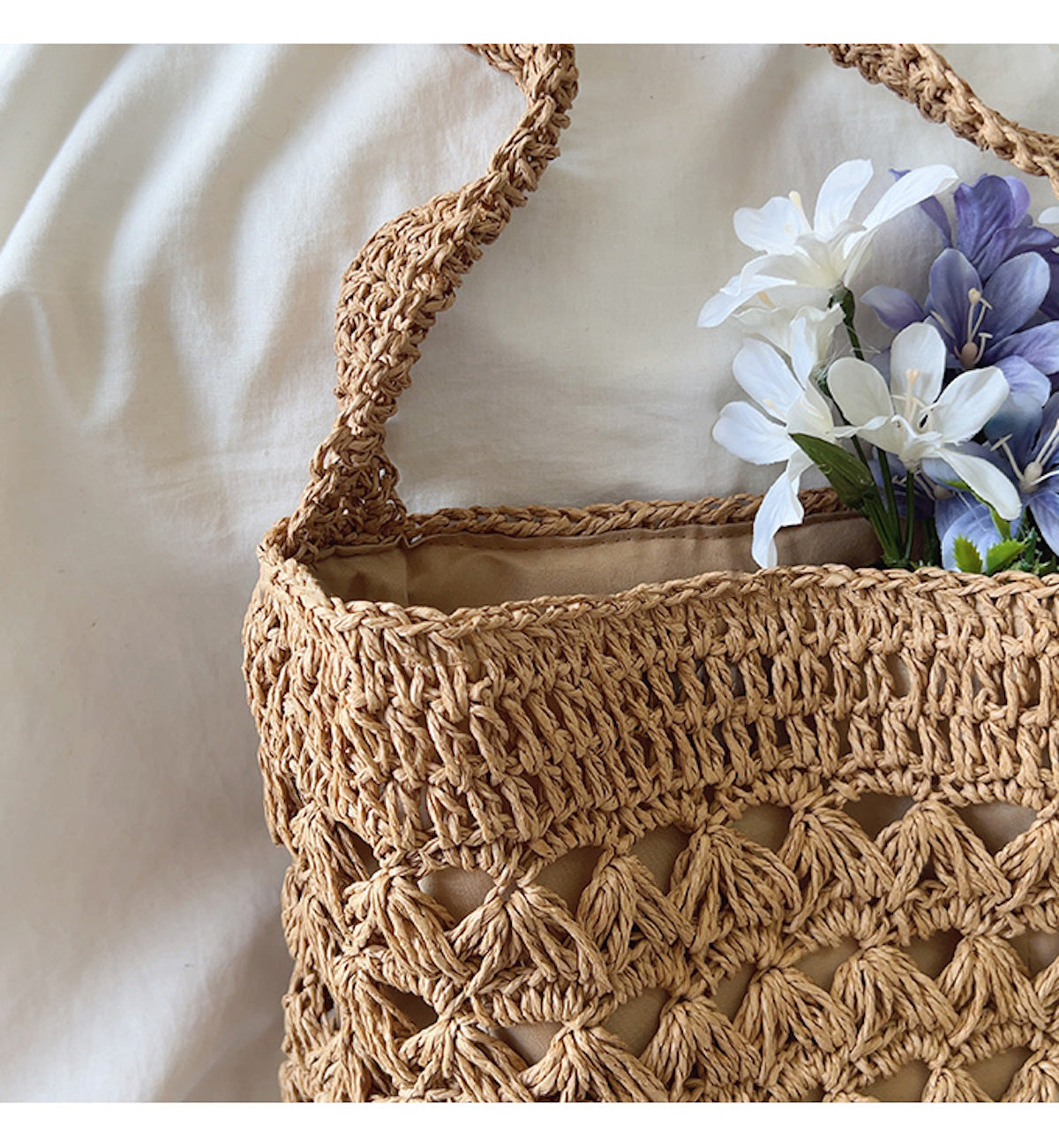 Buy Online Elena Handbags Patterned Straw Shoulder Bucket Bag