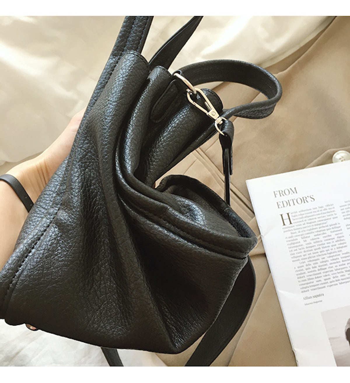 Ultra Soft Leather Bucket Bag