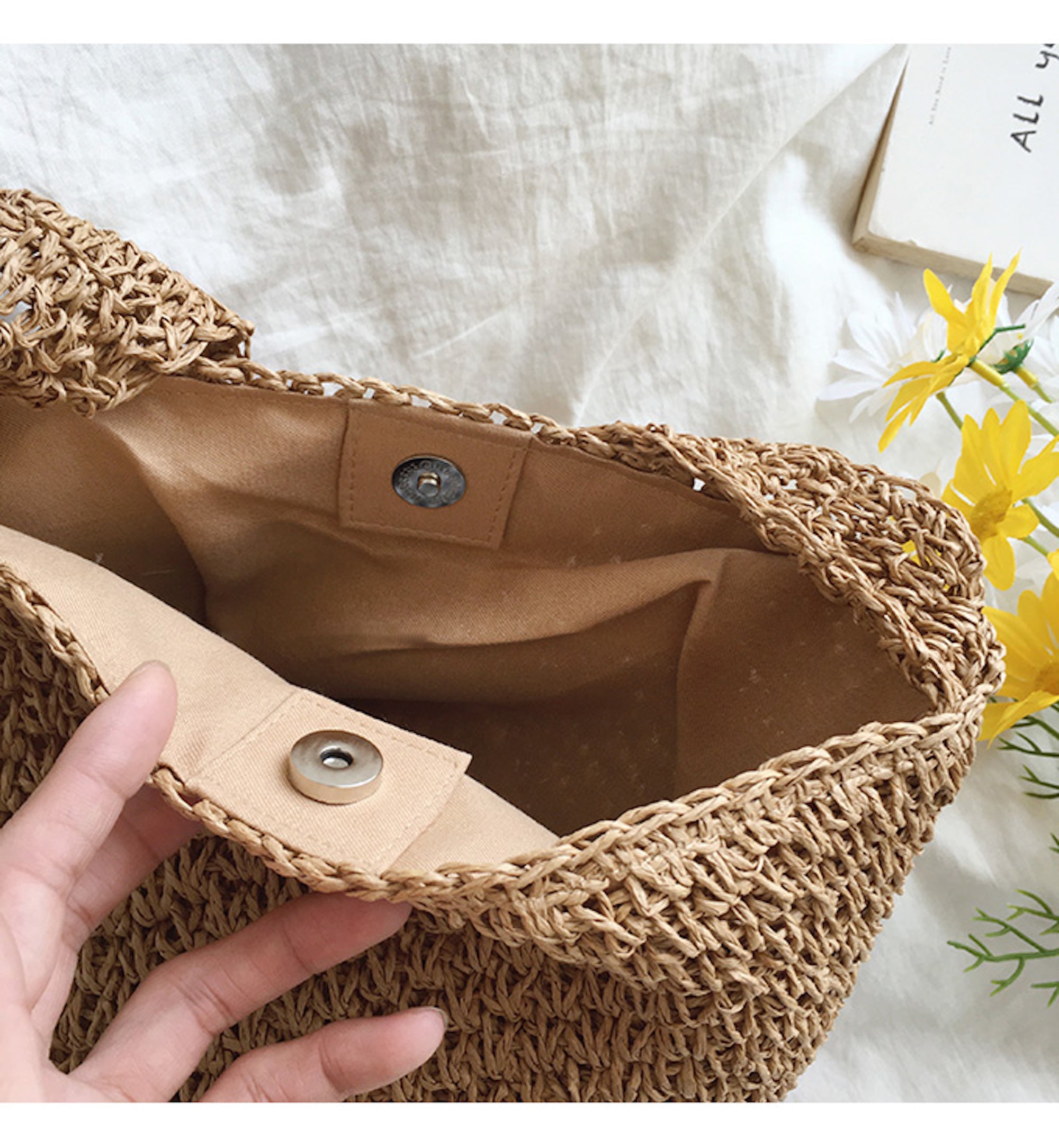 Buy Online High Quality, Unique Handmade Straw Shoulder Bucket Bag, Minimalistic Basket Design, Small Size, Handmade Summer Beach Purse, Raffia Bag - Elena Handbags