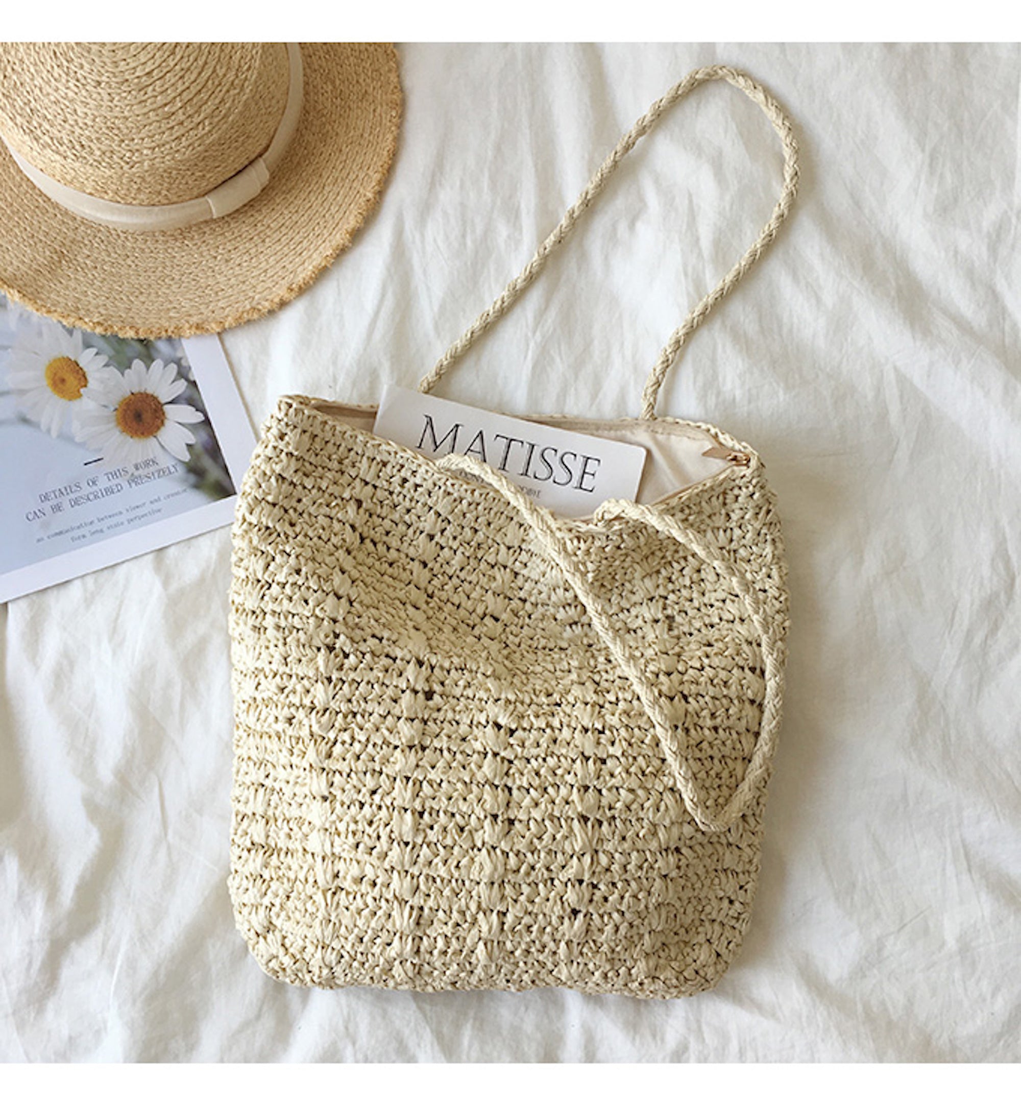 Buy Online High Quality, Unique Handmade Straw Woven Tote Bag, Retro Vibes, Summer Bag, Everyday Shoulder Bag, Beach Bag - Elena Handbags