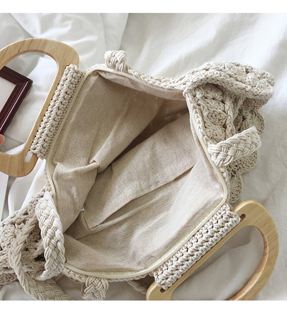 Buy Online High Quality, Unique Handmade Retro Artsy Shell Shaped Cotton Knitted Shoulder Bag, Handmade Woven, Fashion Crochet Bag, Gift for Her, Women's Shoulder Purse - Elena Handbags