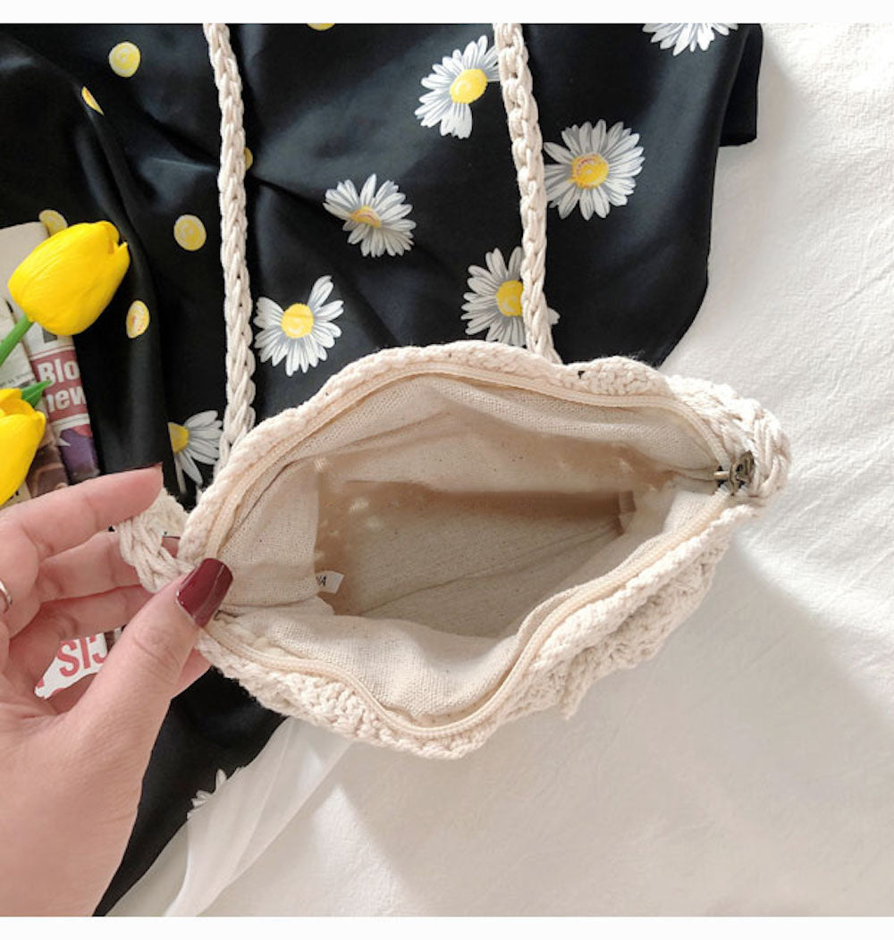 Buy Online High Quality, Unique Handmade Floral Crochet Mini Purse, Hand Woven Crossbody Bag, Cotton Purse, Amigurumi Shoulder Bag, Crossbody Bag - Elena Handbags
