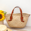 Elena Handbags Handmade Rattan Basket Tote Bag