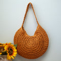 Elena Handbags Round Straw Fashion Tote