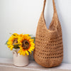 Elena Handbags Straw Woven Shoulder Beach Bag