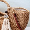 Elena Handbags Summer Beach Straw Basket with Tassle