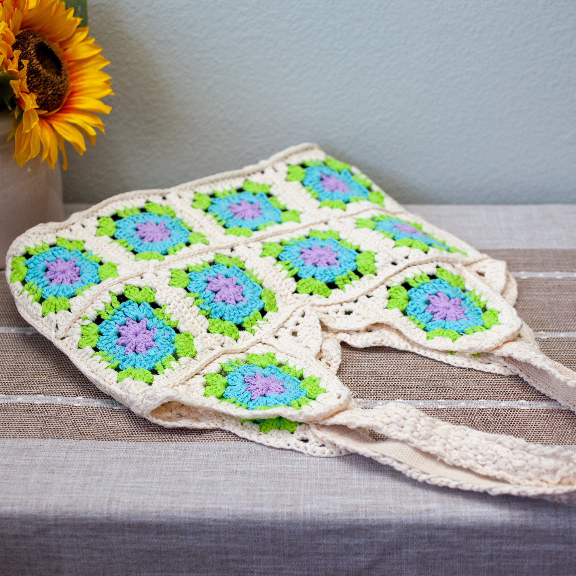 Elena Handbags Artsy Knitted Granny Square Tote
