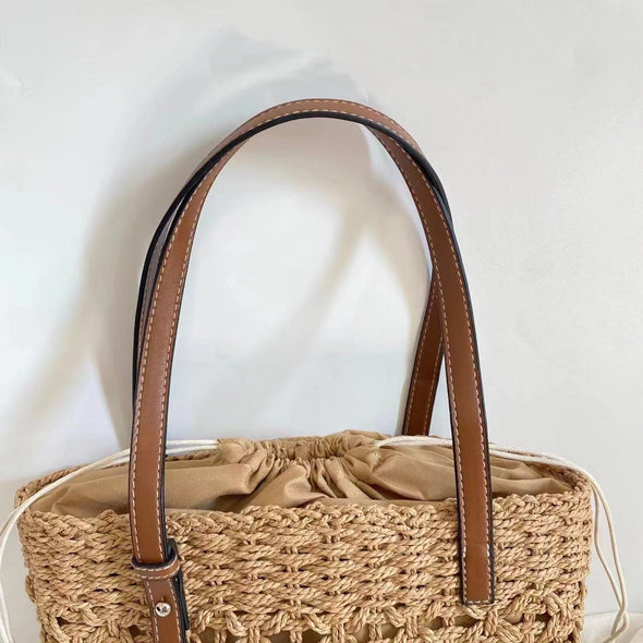 Elena Handbags Straw Market Tote Bag