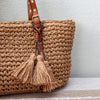 Elena Handbags Straw Woven Tote with Leather Straps