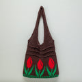Elena Handbags Artsy Cotton Knitted Floral Shoulder Bag