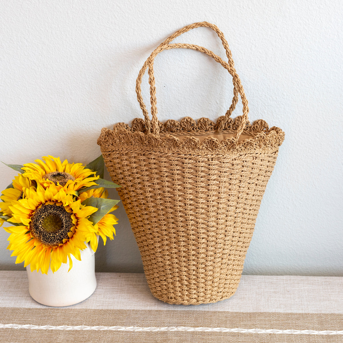 Straw Flower Basket Summer Tote Bag – Elena Handbags