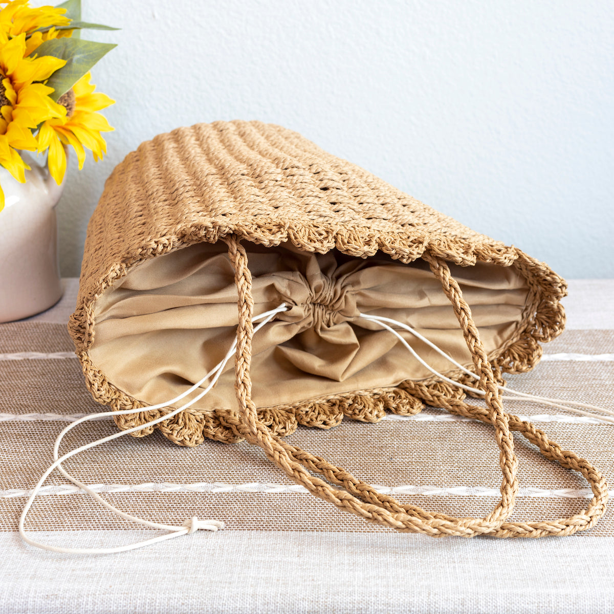 Straw Flower Basket Summer Tote Bag – Elena Handbags