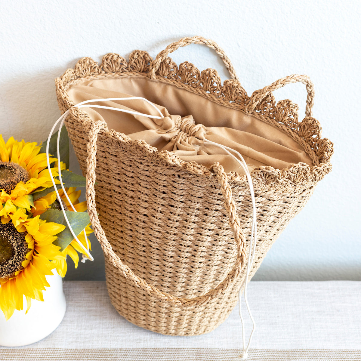 Straw Flower Basket Summer Tote Bag – Elena Handbags