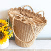 Elena Handbags Straw Flower Basket Summer Tote Bag