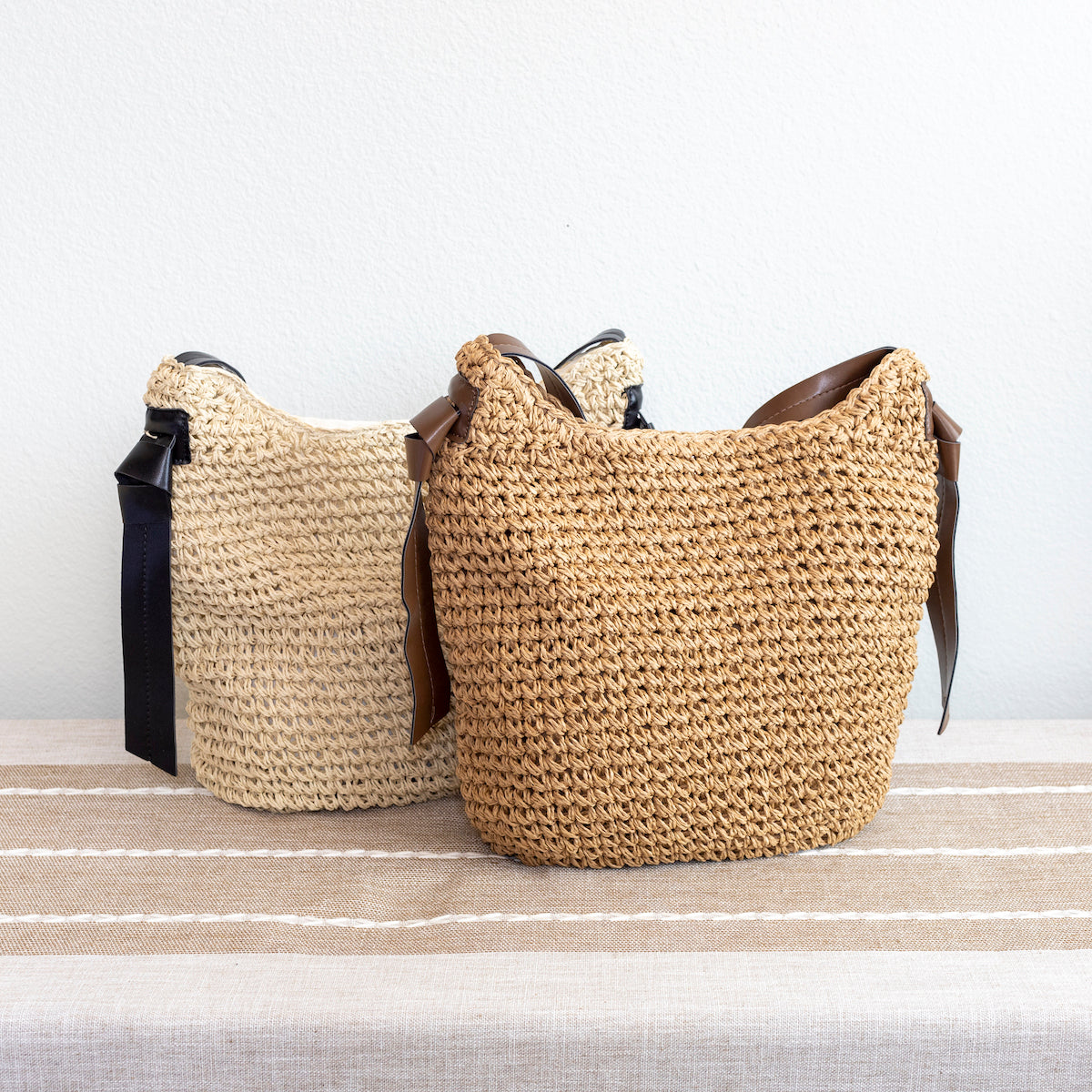 Elena Handbags Simple Straw Woven Shoulder Bag