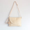 Elena Handbags Straw Woven Shoulder Purse Clutch Handbag