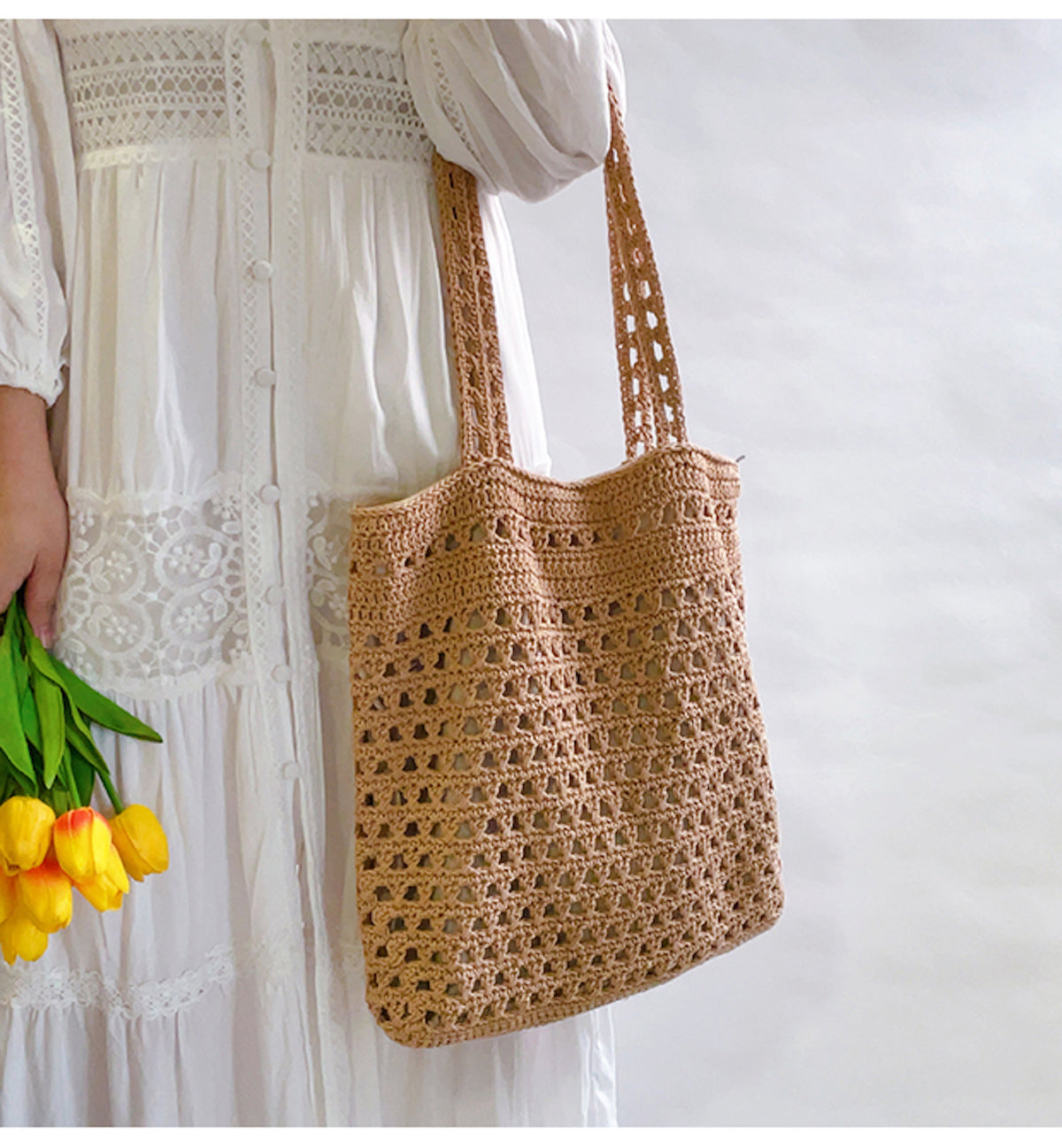 Handmade Crochet Retro Style Tote Bag