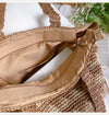 Elena Handbags Patterned Straw Woven Tote Shoulder Bag