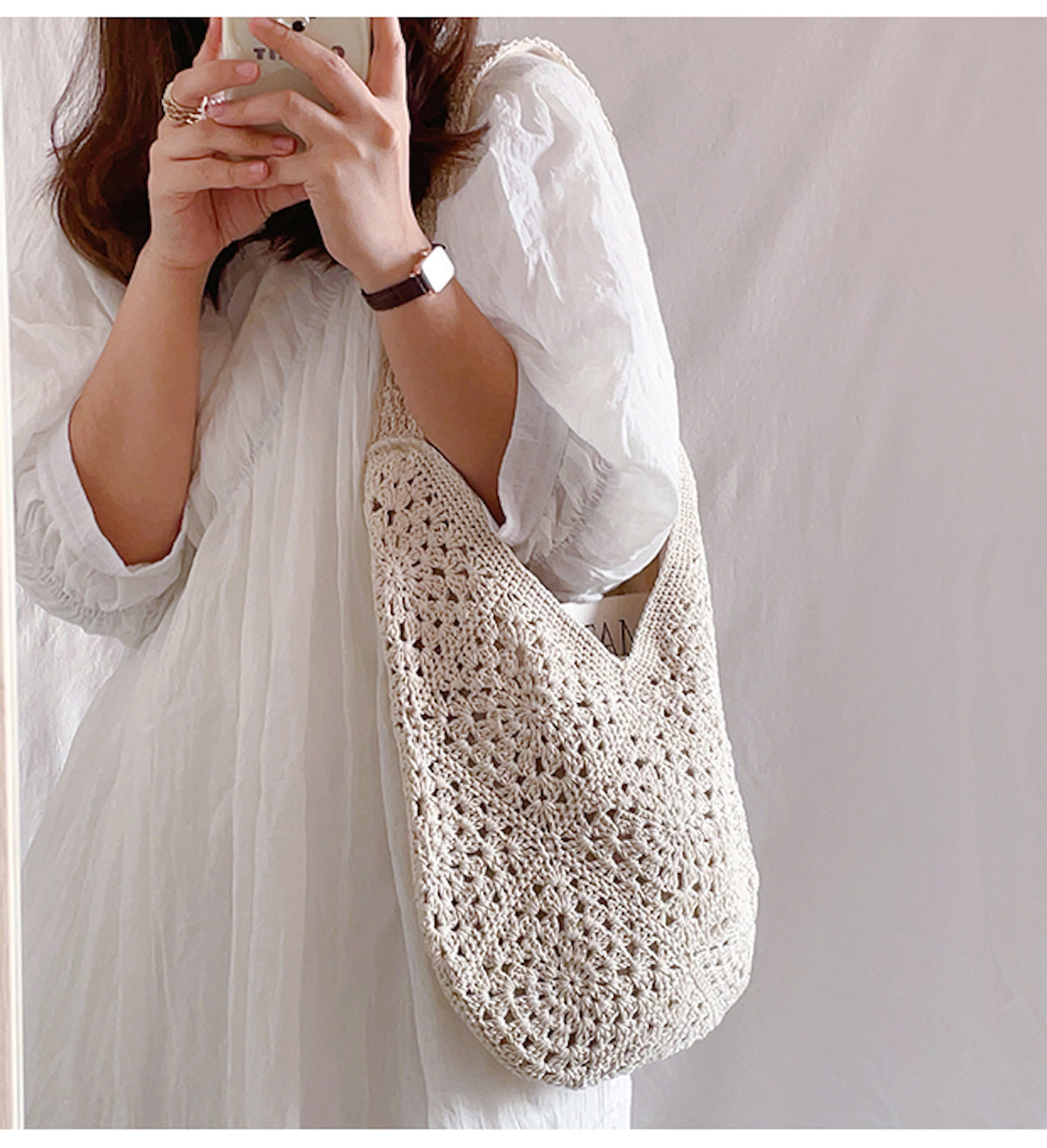 Elena Handbags Boho Crochet Shoulder Bag