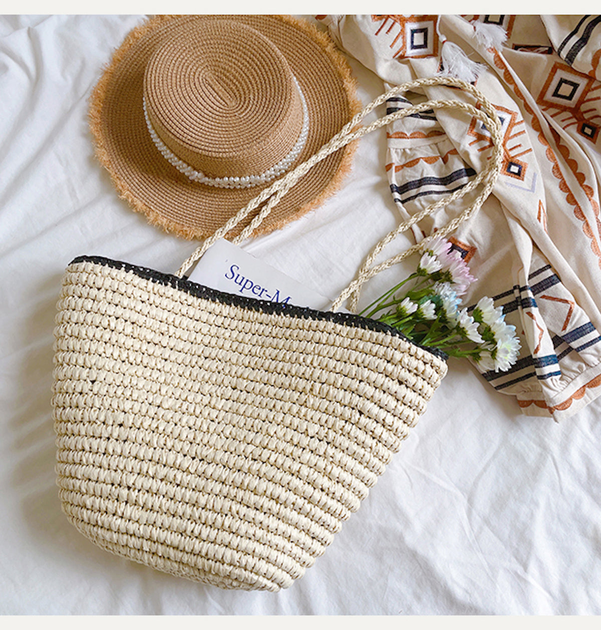 Summer Straw Basket Summer Tote