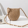 Elena Handbags Straw Woven Shoulder Bag with Shell Accent