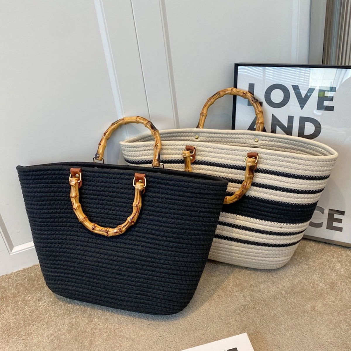 Elena Handbags Retro Woven Tote Bag