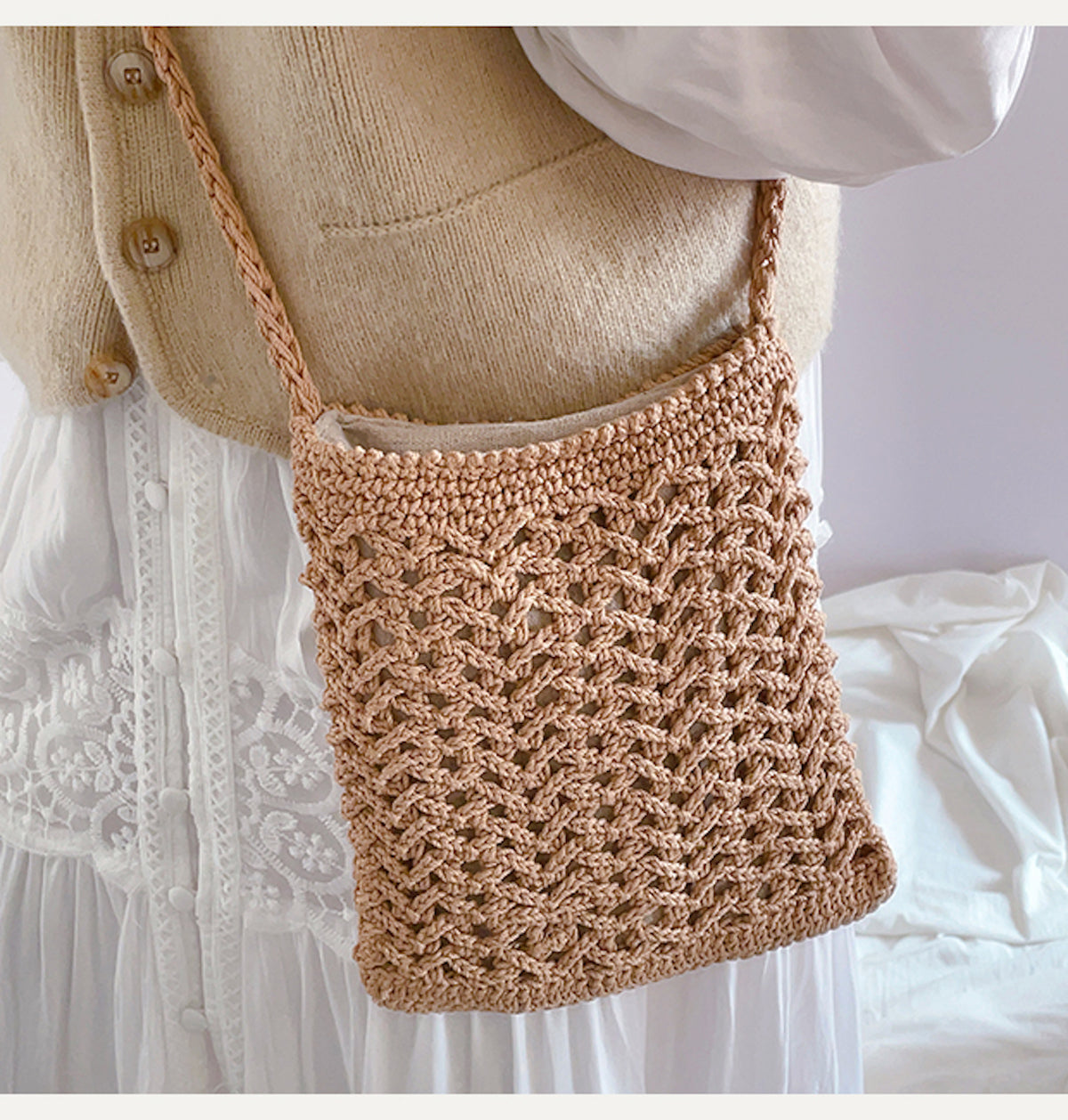 Elena Handbags Handmade Crochet Crossbody Purse