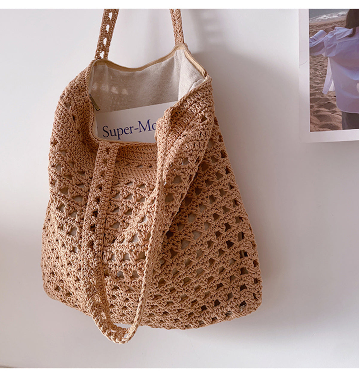Handmade Crochet Retro Style Tote Bag