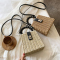 Elena Handbags Straw Woven Box Purse