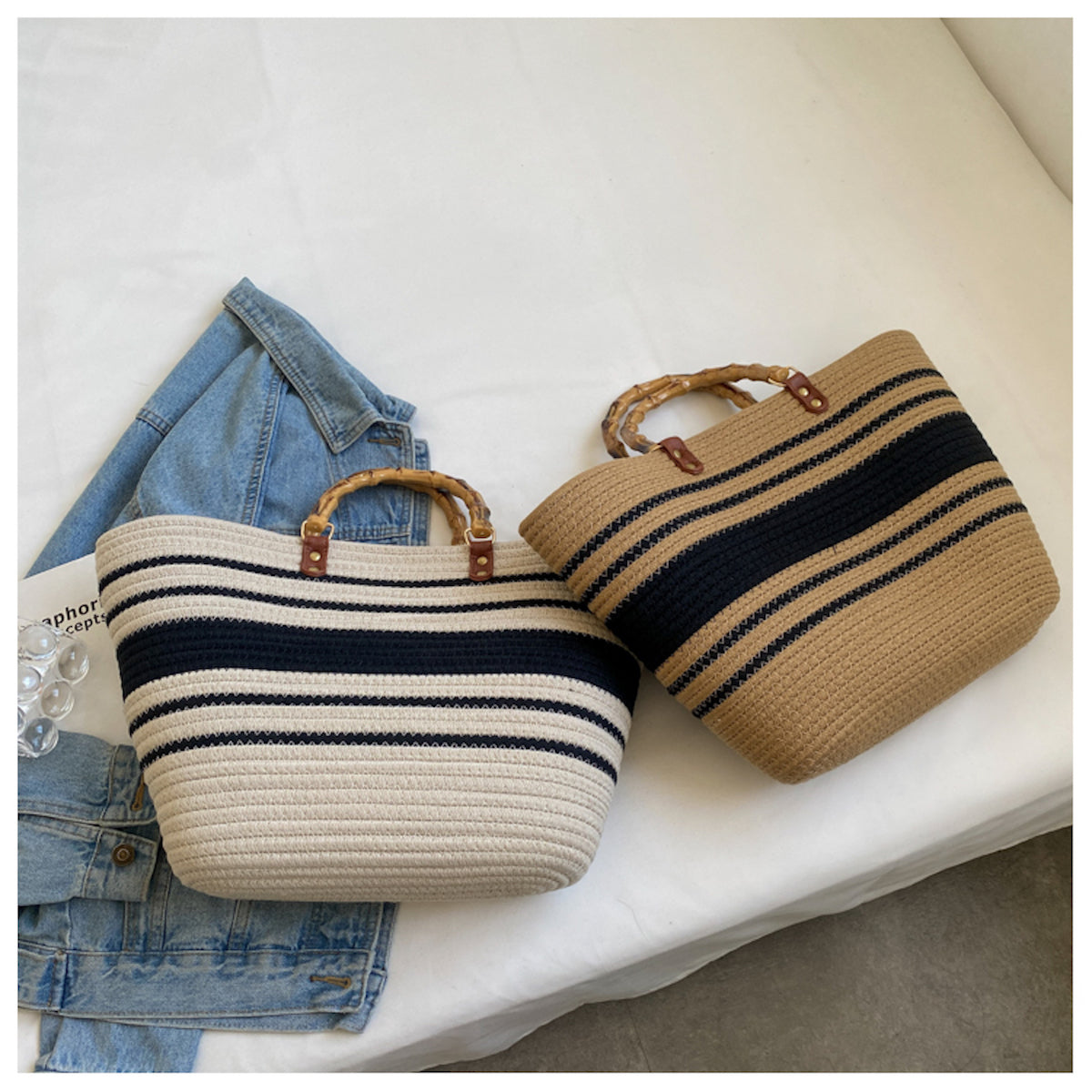 Elena Handbags Retro Woven Tote Bag