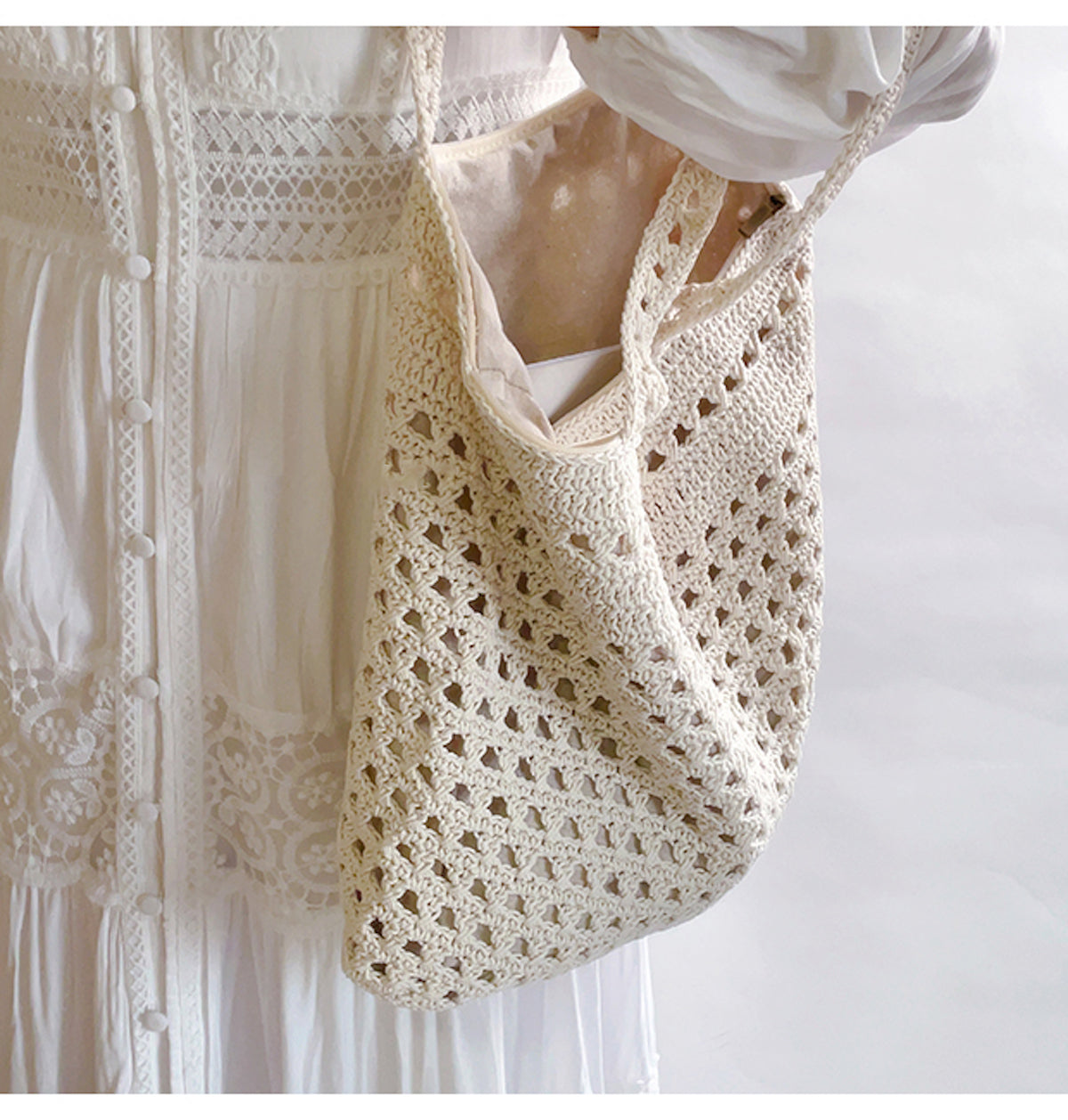 Handmade Crochet Retro Style Tote Bag