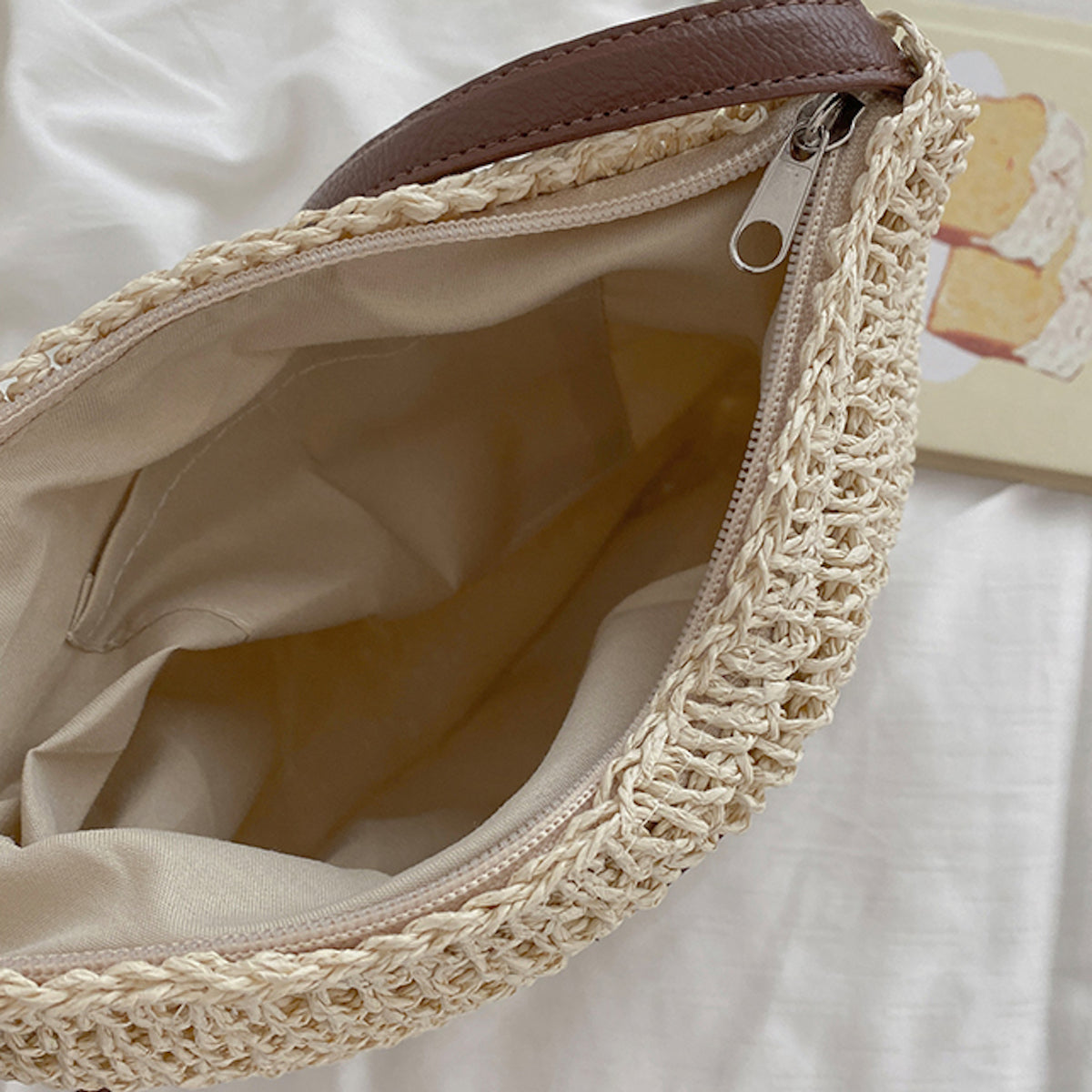 Elena Handbags Straw Woven Crossbody Bag