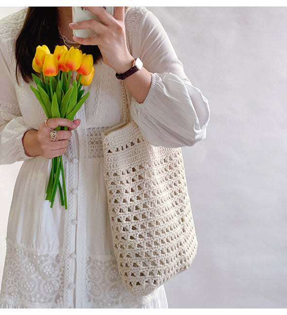 Elena Handbags Handmade Crochet Retro Style Tote Bag
