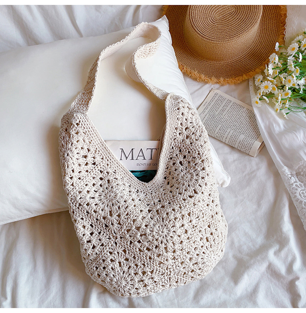 Elena Handbags Boho Crochet Shoulder Bag