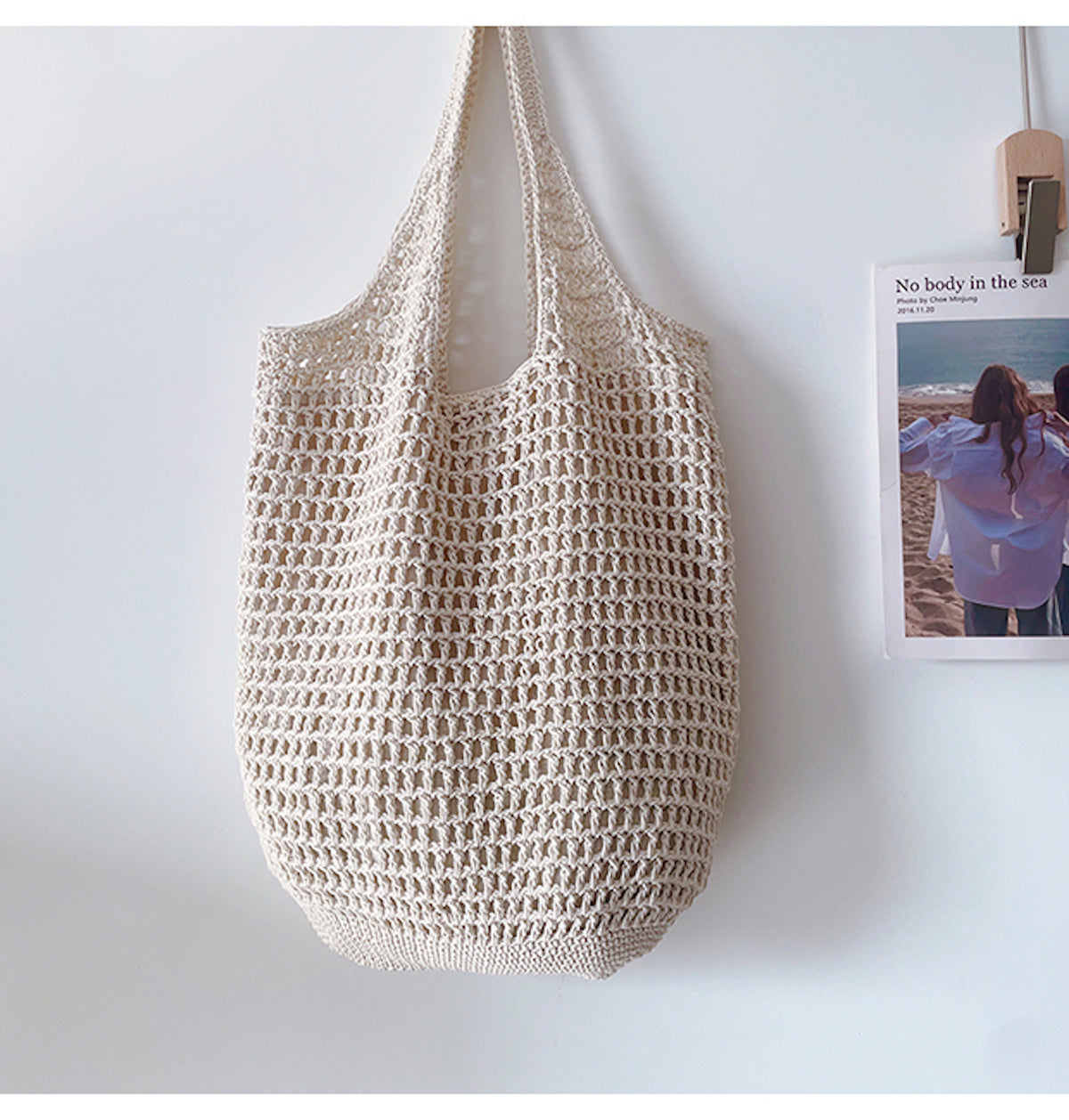 Retro Cotton Knitted Tote Bag