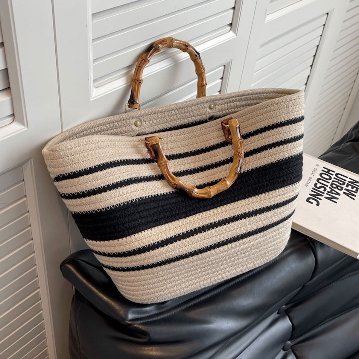 Elena Handbags Retro Woven Tote Bag