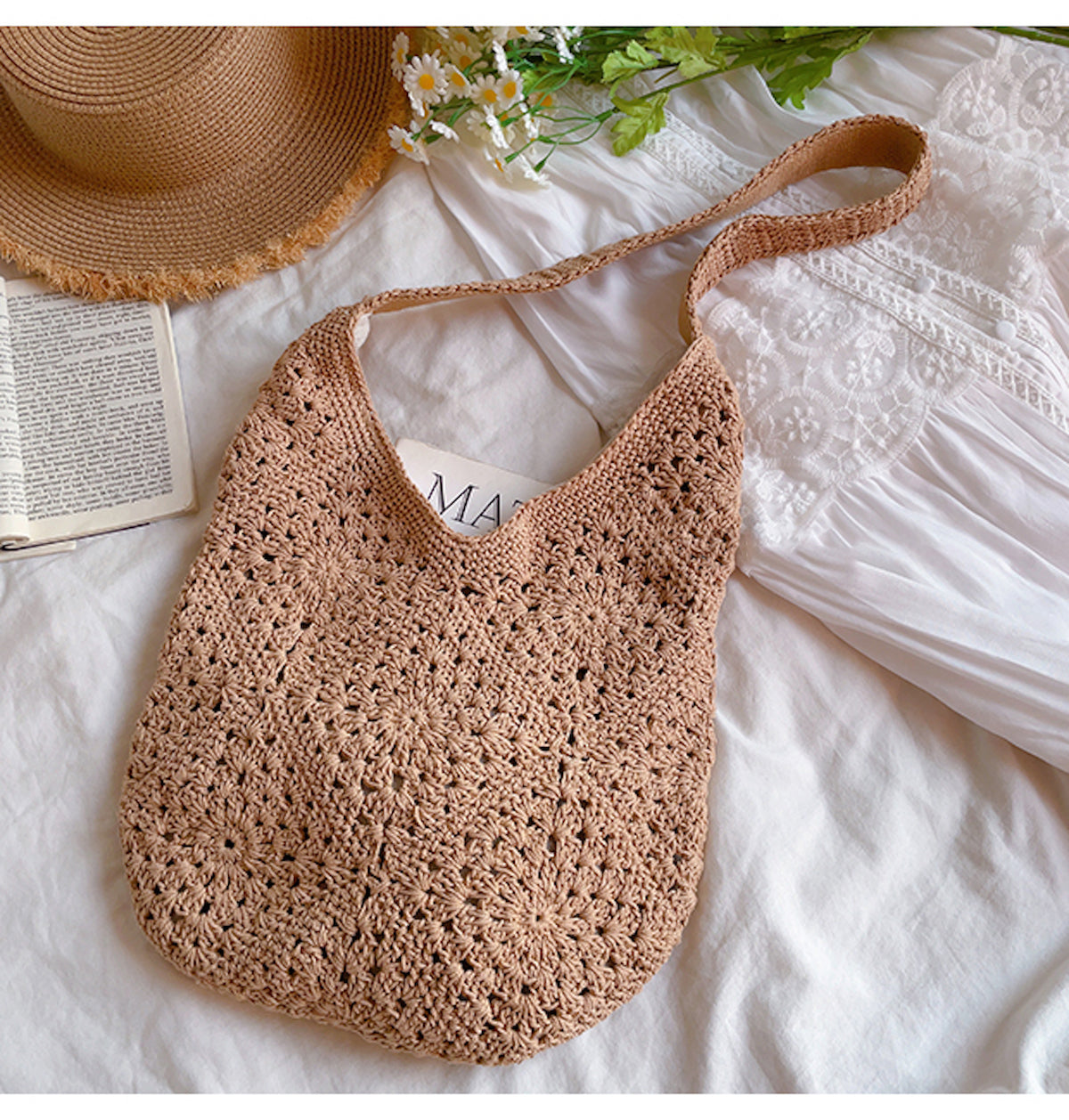 Elena Handbags Boho Crochet Shoulder Bag