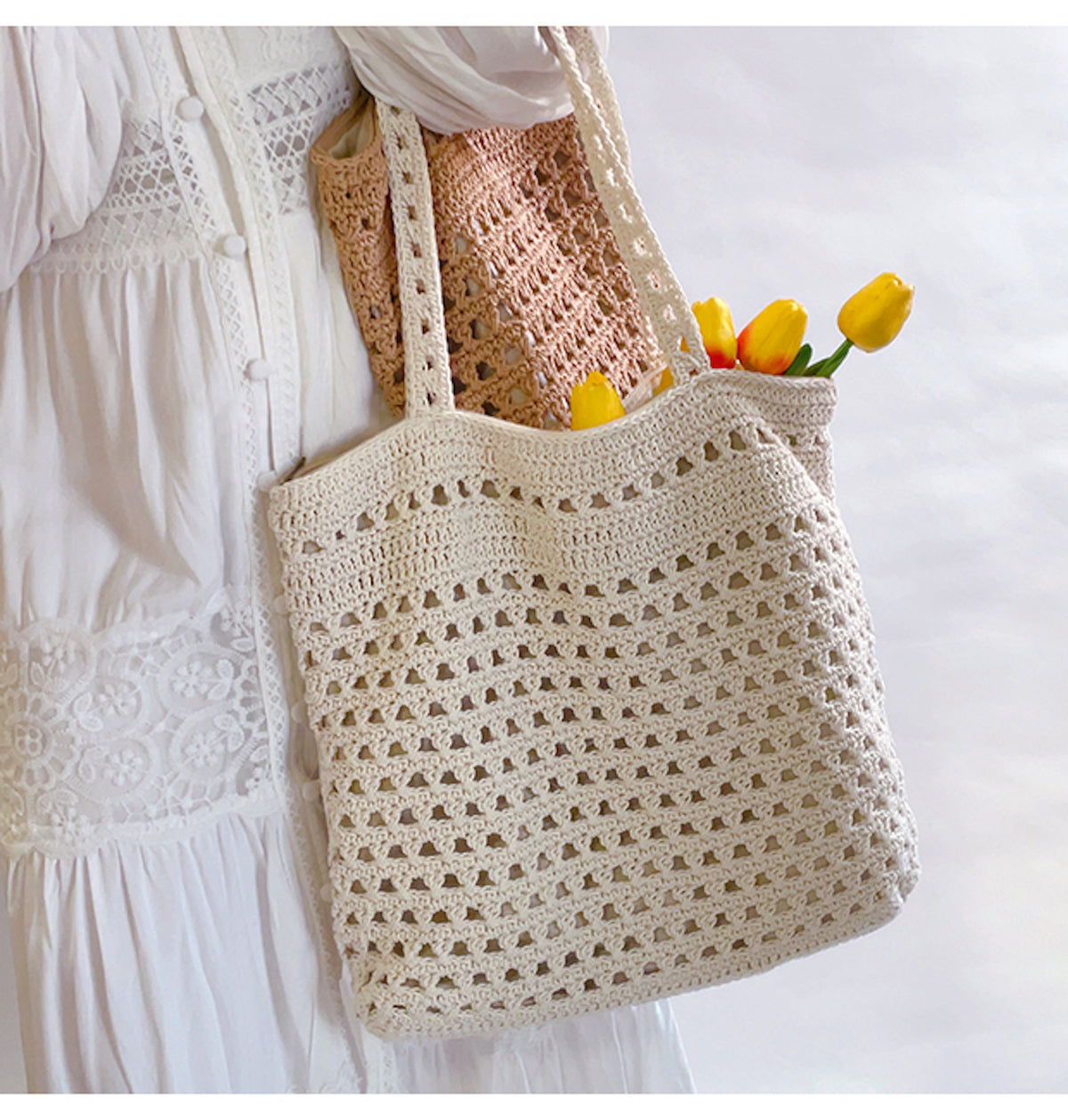 Handmade Crochet Retro Style Tote Bag