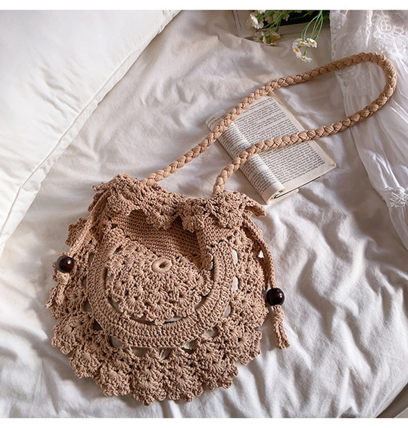 Elena Handbags Boho Knitted Shoulder Bag