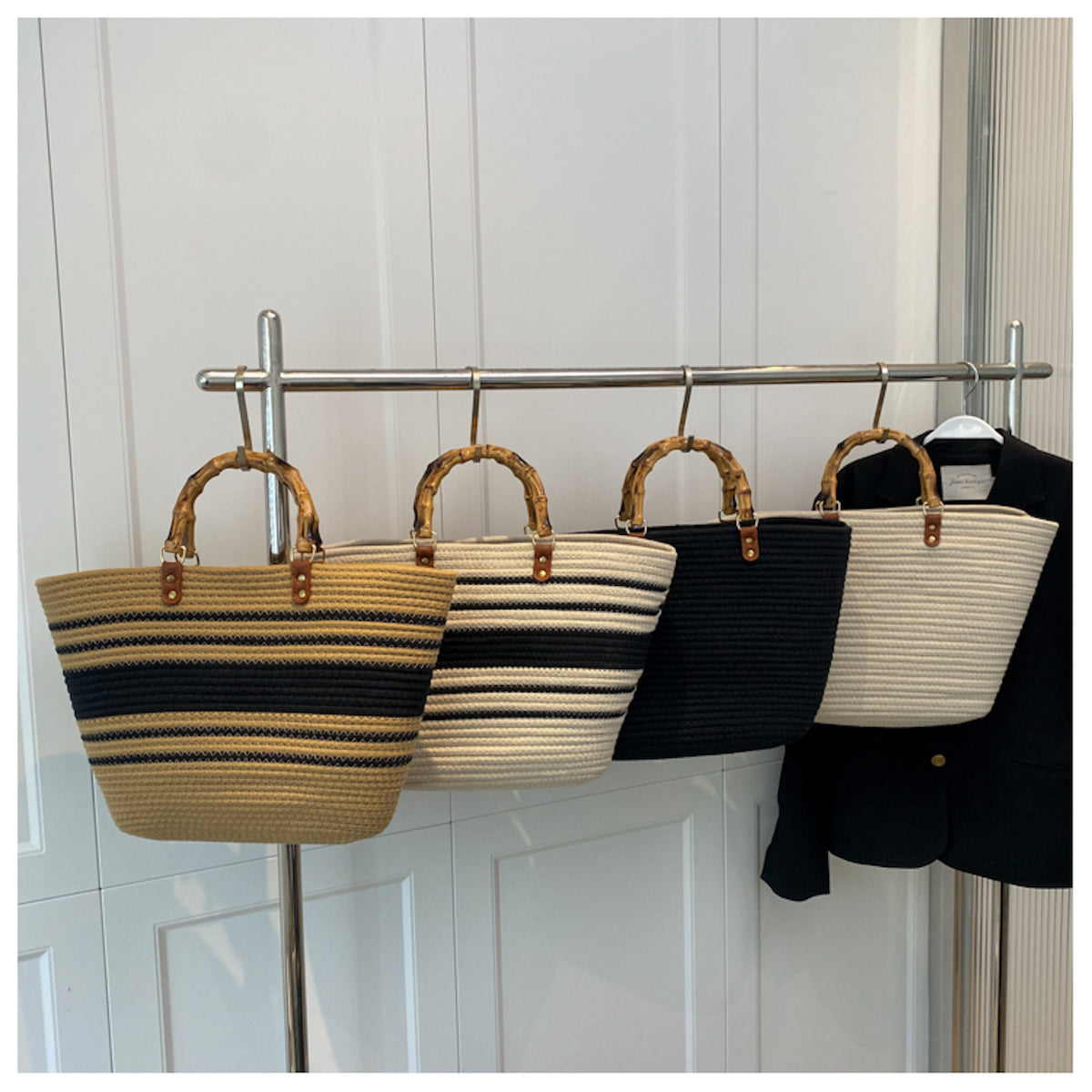 Elena Handbags Retro Woven Tote Bag