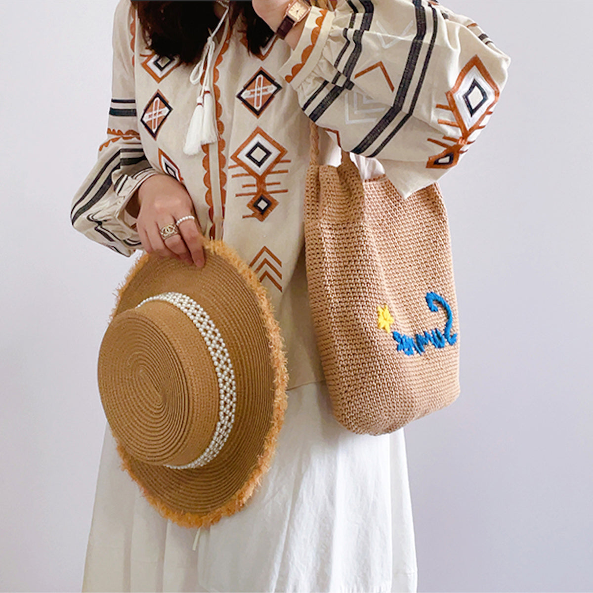 Elena Handbags Summer Cotton Knitted Bag